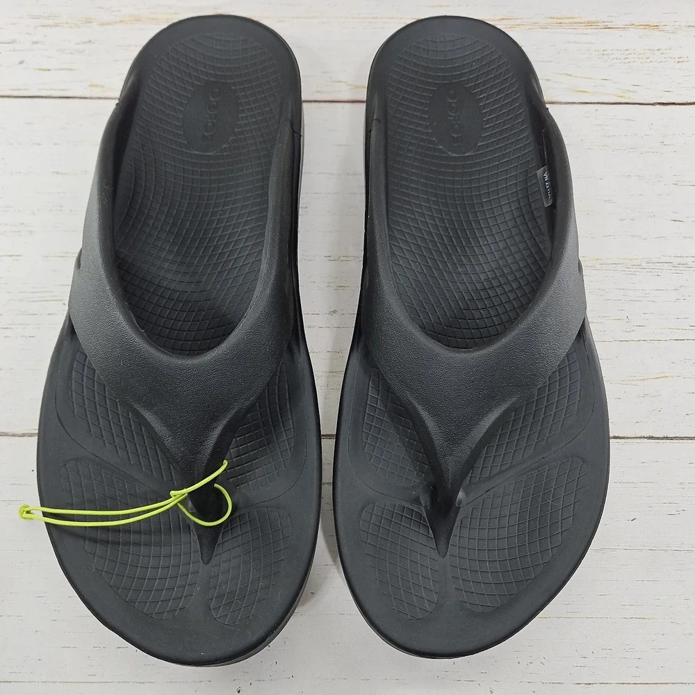 OOFOS‎ Ooriginal Mens 14 Black Recovery Sandals Thong Flip Flops Slip On